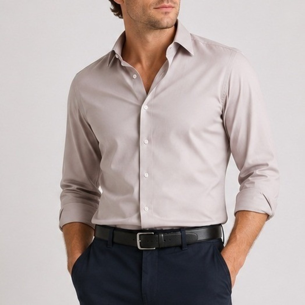 Quince Dress Shirt Organic Cotton Non Iron Travel Office‎ Granite Grey XXL NWT